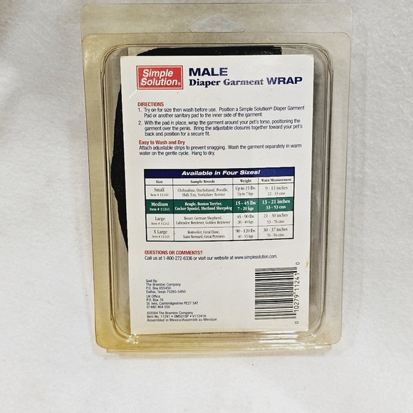 New Simple Solution Male Diaper Garment Wrap For Dogs Size Medium 15-45 LBS - Picture 2 of 5